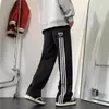 Pantalones de Tres Barras para Hombre Otoño e Invierno Nuevos Pantalones Rectos Americanos Holgados Deportivos a Rayas Pesados Casuales para Hombre