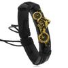 Pulsera sencilla de cuero tejido retro, joyería nueva caliente transfronteriza, aleación, motocicleta, piel de vaca, pulsera para hombre