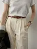 Item de LiquidaçãoEsgotado e Removido do Estoque Algodão Cintura Alta Versátil Calça Casual para Mulheres 2026 Primavera Novo Estilo Calça 90312