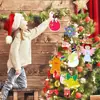 Adornos Colgantes Navideños Transfronterizos 48 Piezas Artesanías Navideñas de Madera sin Terminar Adornos Colgantes para Colorear DIY Adornos Colgantes para Árbol de Navidad