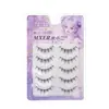 Pestañas Postizas Mi Xiaoer Estilo Pequeño Demonio Suave Cinco Pares con Tallo Transparente Pestañas de Aspecto Natural para Ojos Grandes Rizado de Pestañas