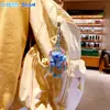 Llavero Colgante de Llavero de Punto Auténtico Popular Moda con Cuentas Muñeco de Dibujos Animados Pareja Cadena para Colgar Mochila Escolar Pequeño Regalo