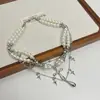 Collar de Perlas con Cruz de Doble Capa Estilo Gótico Accesorios para Mujer Gargantilla Dulce Fresco Nicho Cadena para Clavícula de Gama Alta Cadena para el Cuello