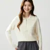 Bai Cai Rong Malha de Manga Longa Outono/Inverno Moda Tendência Top Peça Externa Peça Interna 2026 Nova Moda Suéter com Gola Polo