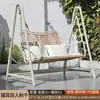 Columpio de Jardín al Aire Libre Mecedora de Exterior Columpio Hamaca Doble Sofá de Jardín Impermeable Aleación de Aluminio Lujo Ligero
