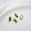 Aço Titânio Banhado a Ouro 14K Cor Pingente Tijolinho Zircônio Pequeno DIY Pulseira Colar Feito à Mão Pingente de Joalheria Feito à Mão