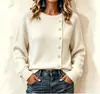Otoño/Invierno 2026 Nuevo Transfronterizo Europeo y Americano Amazon Prendas de Punto Holgadas Cómodas Botones Color Sólido Versátil Manga Larga Ropa de Mujer