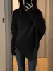 Tricô Irregular de Gola Alta para Mulheres Inverno 2025 Novo Popular Estilo Coreano Estilo Preguiçoso Suave Tricô Espesso Top