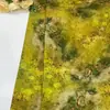 Tela de Seda Floral Sombra Verde, Tela para Ropa de Mujer Cheongsam Estilo Chino Nuevo, Tela Floral Estilo Nacional