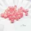 10/[bolha de amor] pulseira de acrílico redonda com contas rosa para meninas faça você mesmo com material de halo
