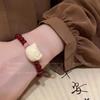 Pulseira de contas de cinnabar Hello Kitty conjunto para menina temperamento nicho pulseira chinesa retrô all-match celebridade da internet mão