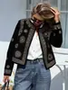 Cremallera Primavera y Otoño Nuevo Popular Europeo y Americano Amazon Temu Chaqueta Cuello Redondo con Capucha Casual Estampada Ropa para Mujer