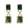 Pendientes de flamenco con incrustaciones de diamantes de colores exquisitos de moda europea y americana, pendientes de plata s925 con aguja cuadrada multicapa de temperamento de alta calidad