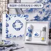 Estilo Nacional y Tendencia Azul y Blanco Floral Set de Regalo de Negocios, Regalos para Eventos de Empresa, Regalos Corporativos con Logo Personalizado