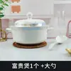 Cuenco de sopa de cerámica de doble asa de Jingdezhen para uso doméstico, modelo nuevo 2025, tamaño grande con tapa, lujoso recipiente para sopa