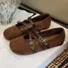 Zapatos planos retro Mary Jane con tiras cruzadas para mujer, nuevo estilo otoño 2026, diseño de punta poco profunda, perfectos con vestidos, zapatos de noche