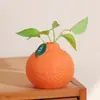 Cerámica Imitación Naranja Creativa Transfronteriza Plantas Verdes Hidropónicas Hierba de Monedas de Cobre Linda Potos Artificial Florero Decoración de Escritorio de Sala de Estar