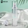 Em Estoque Transparente como Material de Embalagem 30ml Frasco Dispenser a Vácuo de Camada Dupla 50ml Frasco Cosmético Frasco Transparente com Pressão a Vácuo