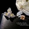 Anillo de Gema de Espiga de Trigo Amarillo Crepúsculo vintage Chapado en Oro 18K Flor de Cicada Turmalina Canaria Zirconia Anillo