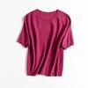 Hilo Lentejuelas Cuello Redondo Sin Costuras Una Pieza Lana Merino Australiana Manga Corta Tejido Mujer t Otoño Nuevo Top Colorido