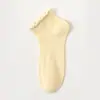 Calcetines Cortos para Mujer Hechos de Seda de Morera, Color Sólido, Borde de Encaje, Calcetines Bajos Tipo Barco, Antibacterianos, Resistentes al Olor, Transpirables, Malla Blanca, Transpirables, Resistentes al Olor