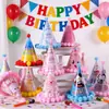 Nuevos Sombreros de Cumpleaños de Estilo para Niños y Adultos para Niños y Niñas, Sombreros con Pompón para Decoración de Fiestas de Cumpleaños, Creativos Sombreros de Arcoíris de Dibujos Animados