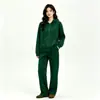 Conjunto de Sudadera con Cremallera Estilo Europeo y Americano para Mujer de Comercio Exterior Amazon, Conjunto de Sudadera con Cremallera de Felpa Estilo Coreano + Pantalones de Pierna Ancha