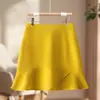 Saia Curta Cauda de Peixe para Mulheres, Verão Fina 2026 Novo Estilo, Cintura Alta, Emagrecedora, Moda Saia Ruffle Meia-Saia, Saia Evasê Estilo Conjunto