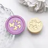 Sellos de cera para lacrar al por mayor del fabricante con cabezales de cobre, varios diseños de la serie mariposa, accesorios de sellos de lacrar hechos a mano para bodas
