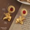 Pendientes Vintage Antiguos de Época Serie de Pintura al Óleo Van Gogh Flor de Aceite Goteante Borla de Perla Pendientes Joker Venta al por Mayor