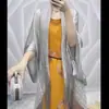 Popular Xale de Franja Oca com Fio Dourado e Prateado para Mulheres Usarem como Roupa Externa no Verão Fino Elegante Proteção Solar Cardigan de Seda Gelada Fabricante Atacado