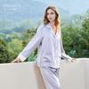 Nuevo Estilo Primavera y Otoño Pijama de Terciopelo de Seda de Peso Pesado 19 Momme para Mujer, Conjunto de Ropa de Casa de Manga Larga y Pantalón Largo 100% Seda de Morera