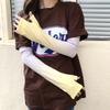 Manga de hielo con protección solar y cinta degradada para proteger los dedos y los brazos al aire libre, manga de seda de hielo elástica y fresca para mujer.