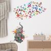 DZ1381 elefante pintado de dibujos animados Mariposa Habitación Infantil decoración embellecedora pasillo sala de estar diseño pegatinas de pared autoadhesivas