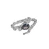 Anillo de Tres Piezas de Diamante Cuadrado Blanco para Mujer ins Diseño Nicho de Moda Dulce Cool Chica Caliente Anillo de Dedo de Comida Anillo Abierto Personalizado