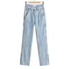 Estilo nuevo de verano ropa de trabajo Pantalones vaqueros para mujer cremallera en el tobillo holgados Pantalones vaqueros rectos de moda para mujer estilo boyfriend