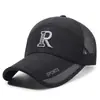 Gorra Trendyy Marca Gorra de Béisbol para Hombre Nueva Blanca y Negra Letra R Trendyy Profunda Superior Ala Ancha Superior Duro Gorra de Pico para Mujer