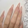 Unhas Postiças Huanhuan Cor Nude Tendência Estilo Desejo Puro Templo Ganlu Feitas à Mão Pré-Fabricadas Adesivos de Unha Falsas