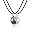 Joyería de Aliexpress más vendida Collar de pareja blanco y negro Europeo y americano Transfronterizo Hecho a mano Tai Chi Yin-Yang Bagua Collar con cordón de cuero para mujer