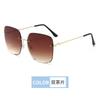 Gafas de sol sin marco con recorte personalizado de moda, gafas de sol de marco grande a prueba de rayos UV, gafas de sol del mismo estilo para hombres y mujeres, venta al por mayor