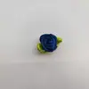 Rosa de cinta de 1.5CM flor pequeña hoja de ocho caracteres hecha a mano dos puntos rosa té Guirnalda DIY Tocado empaque de regalo flor pequeña