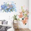 Pegatinas de pared de animales nórdicos, pegatinas de pared de plantas de acuarela, pegatinas decorativas para dormitorio, sofá, TV, fondo, pegatinas de pared con bordes cruzados
