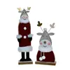 Adornos de Ciervo de Madera Roja de Fieltro para Navidad Accesorios de Decoración para Ventanas de Hotel Decoraciones Navideñas al por Mayor
