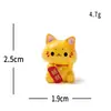 Micro-paisagem criativa fofo animal de estimação amarelo gato da sorte estatueta DIY acessório de decoração ornamento mini de mesa