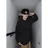 Cleanfit Suéter Negro Cuello Henry para Hombre Primavera y Otoño Camiseta de Manga Larga Estilo Americano Duffy Atractivo Camisa Básica de Alta Calidad