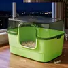 Arenero Completamente Cerrado para Gatos, Inodoro Plegable Tipo Cajón Grande Desodorizante para Gatos, Suministros para Gatos Extra Grandes Anti-Salpicaduras Inodoro