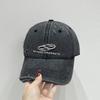 Gorra de Béisbol Lavada y Desgastada de Moda Estilo Japonés para Hombres y Mujeres Nuevo Estilo de Primavera y Otoño Gorra de Copa Suave Bordada Distintiva con Agujeros