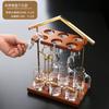 Estante para Copas de Licor Nuevo Chinoiserie Dispensador de Vino de Fondo Alto Portavasos Set de Vino para el Hogar Estante Especial de Fondo de Madera Maciza Estante para Copas de Vino Blanco