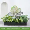 [Serie X80] Maceta Combinación Plantas Verdes Macetero Caja de Flores Flor Artificial Decoración Floral Planta Artificial Decoración de Paisaje Interior y Exterior