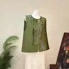 [Li] Nuevo chaleco bordado estilo chino, colección otoño 2026, cuello redondo, diseño en capas, moderno y elegante